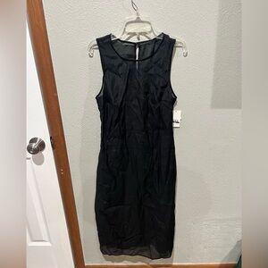 a new day Black Midi Dress NWT Size XS shimmery lace